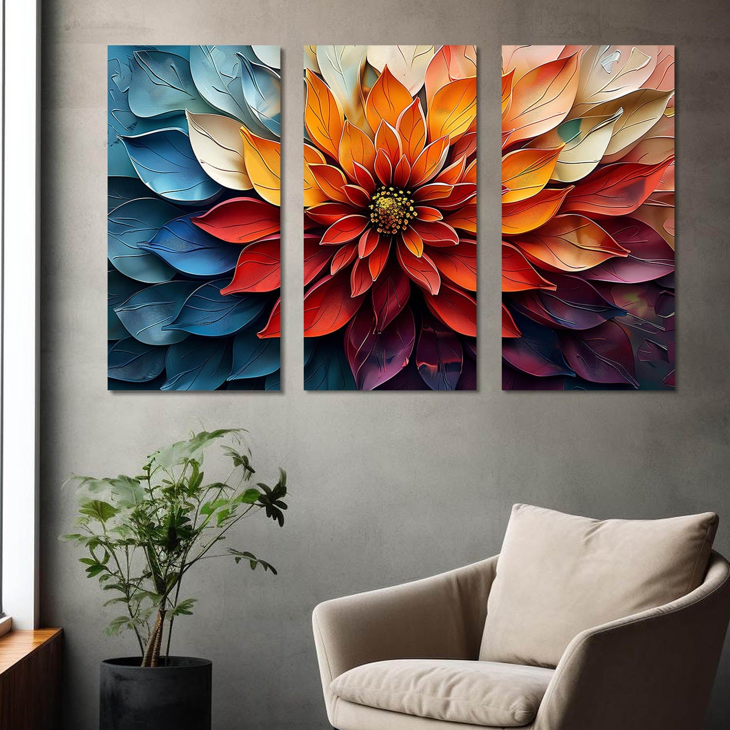 Vibrant Floral Art Canvas Painting For Home Décor And Living Room