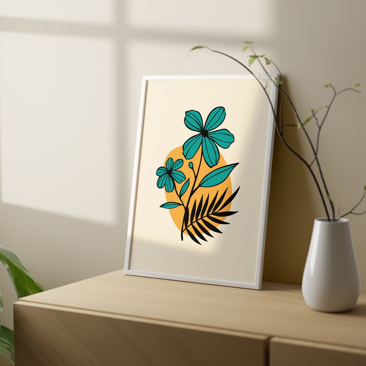 Nature-Inspired Wall Art Posters - Elegant Framed Decor for Home and Office