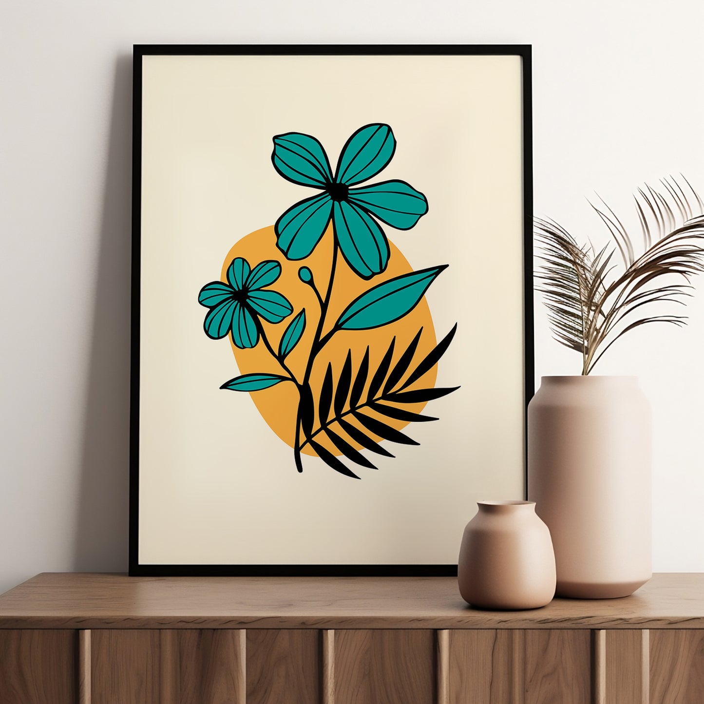 Nature-Inspired Wall Art Posters - Elegant Framed Decor for Home and Office