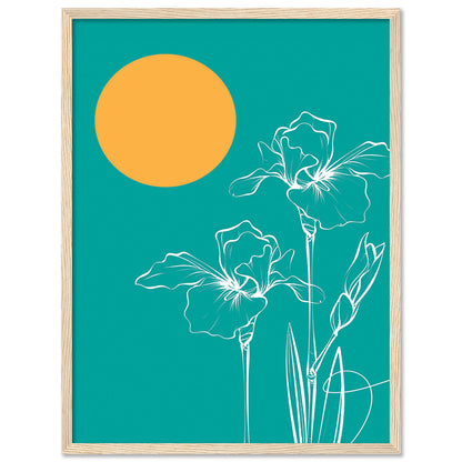 Teal Green Floral Framed Poster