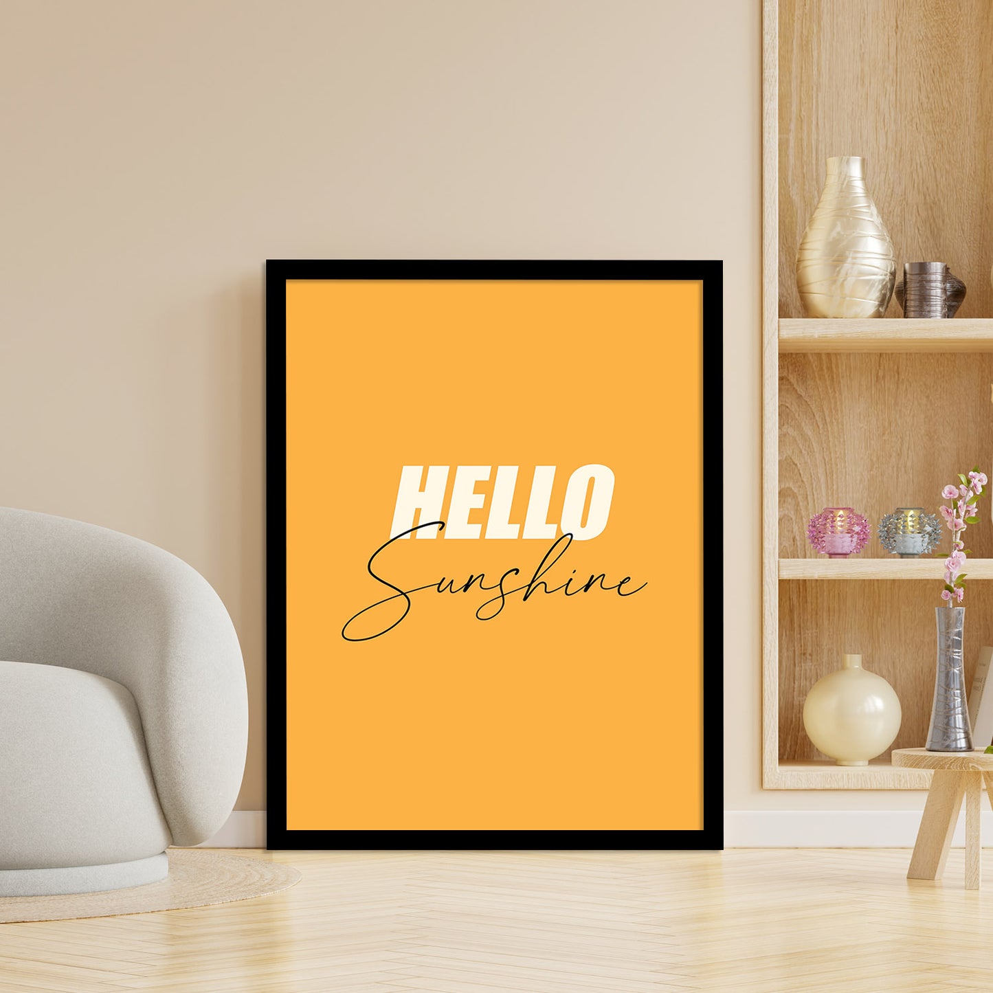 Hello Sunshine Yelow Framed Poster