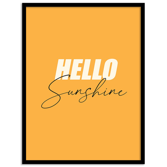 Hello Sunshine Yelow Framed Poster