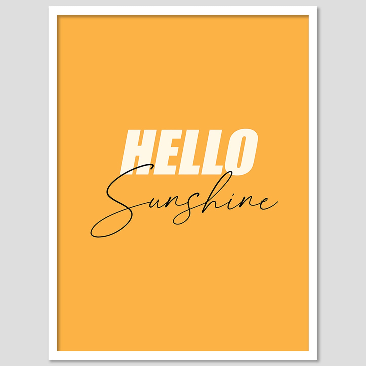 Hello Sunshine Yelow Framed Poster