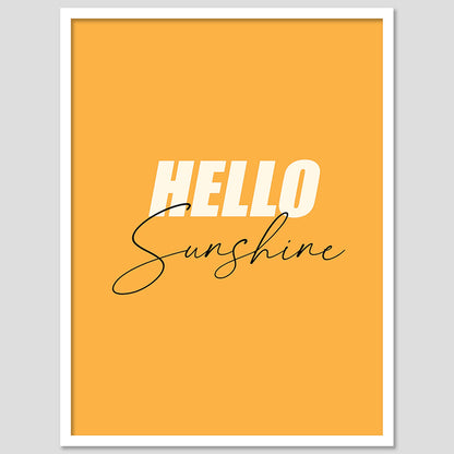 Hello Sunshine Yelow Framed Poster