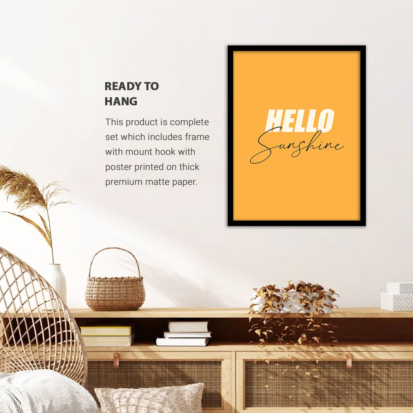Hello Sunshine Yelow Framed Poster