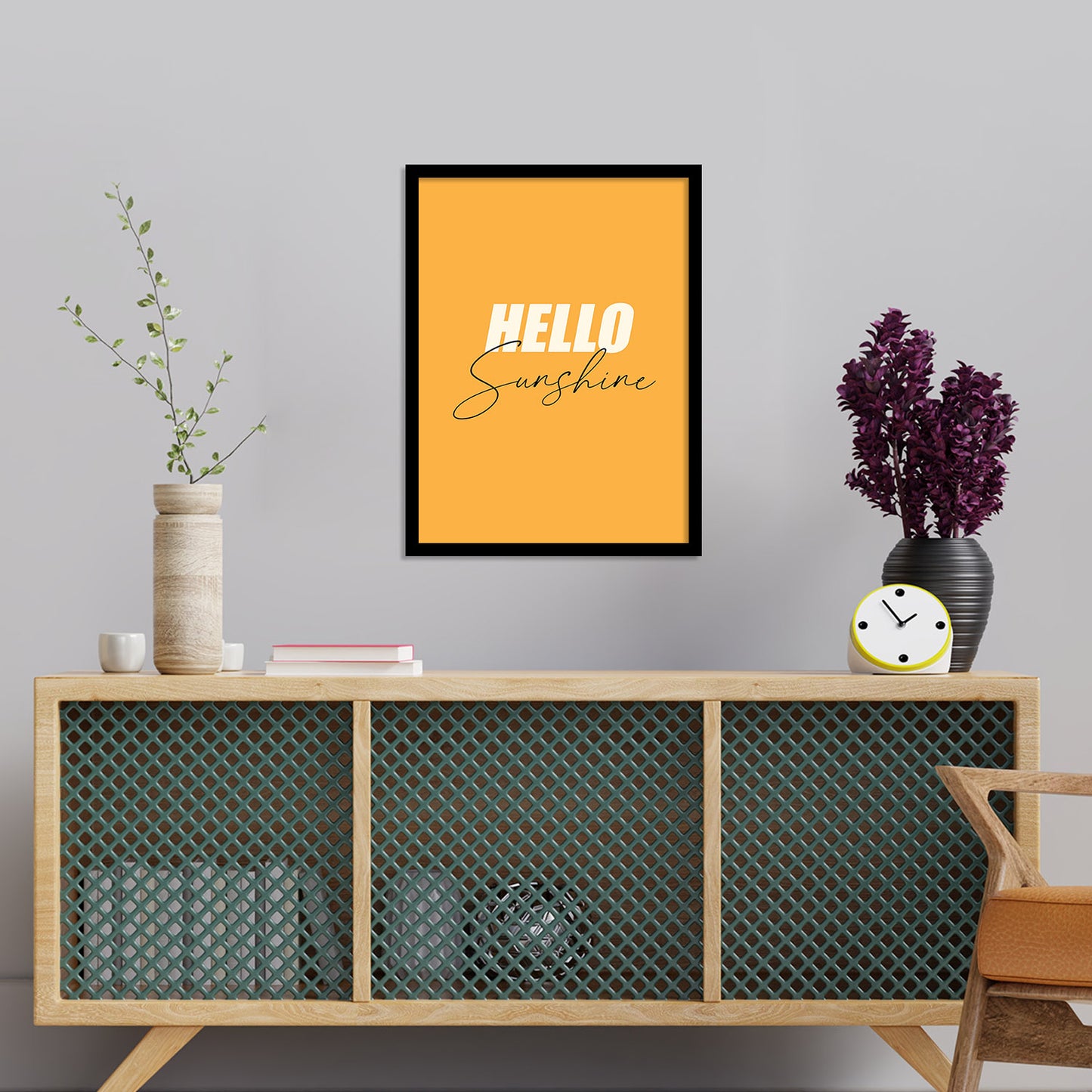 Hello Sunshine Yelow Framed Poster