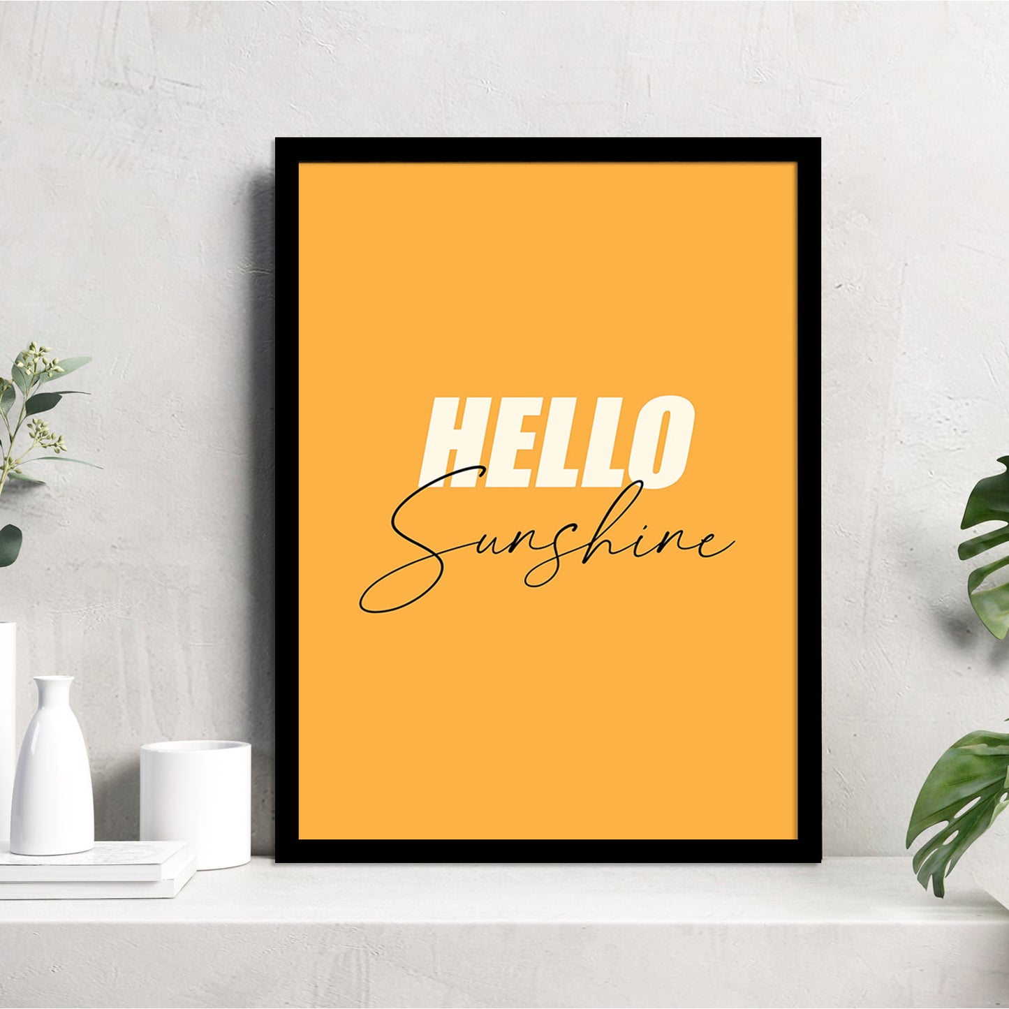 Hello Sunshine Yelow Framed Poster