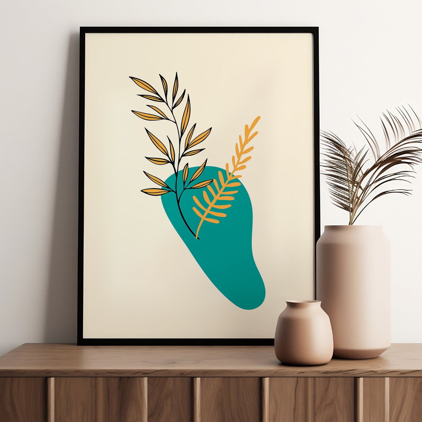 Nature-Inspired Wall Art Posters - Elegant Framed Decor for Home and Office