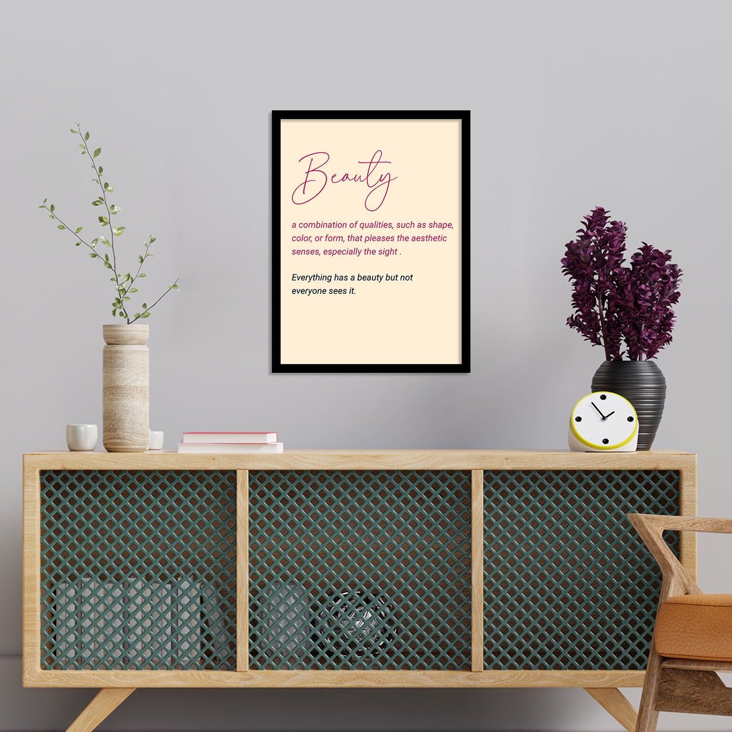 Beauty Motivational Quotes Poster with Frame