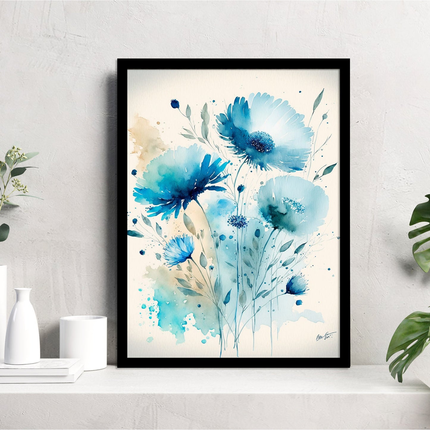 Vibrant Floral Framed Art for Home and Office Wall Decor