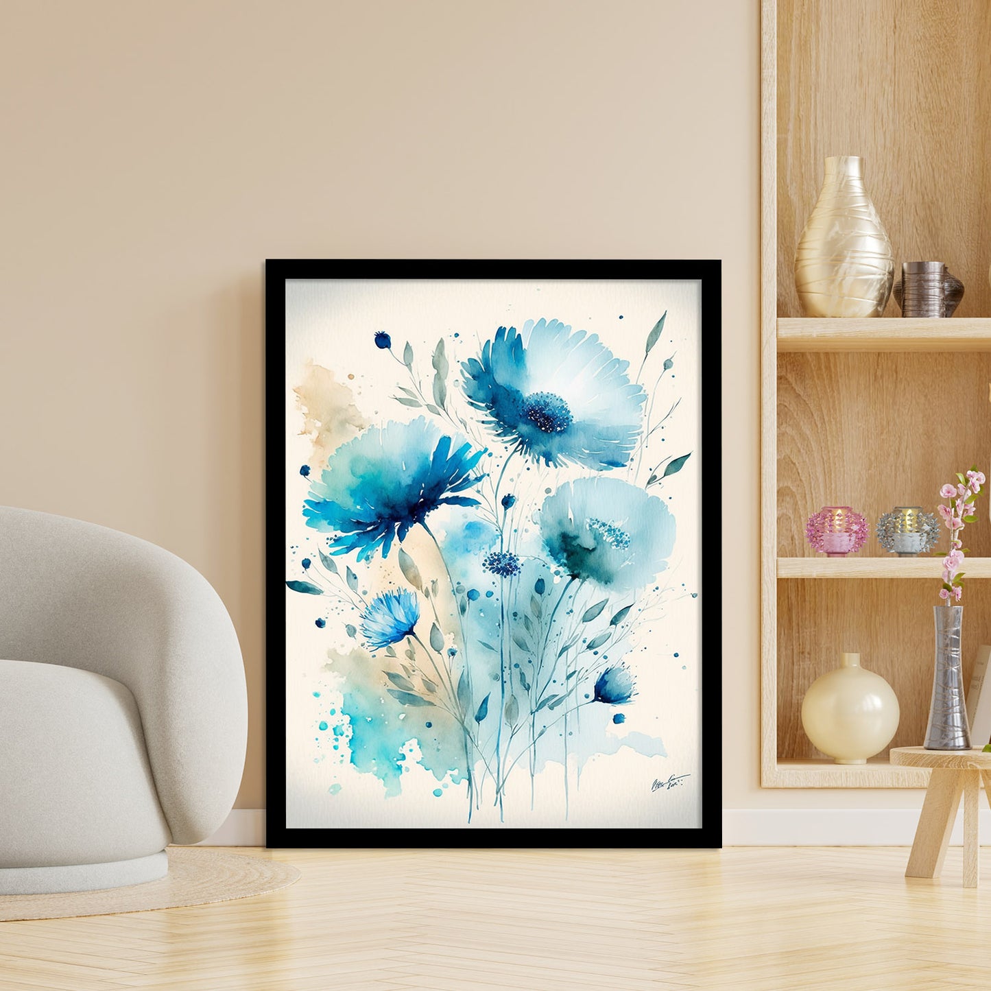 Vibrant Floral Framed Art for Home and Office Wall Decor