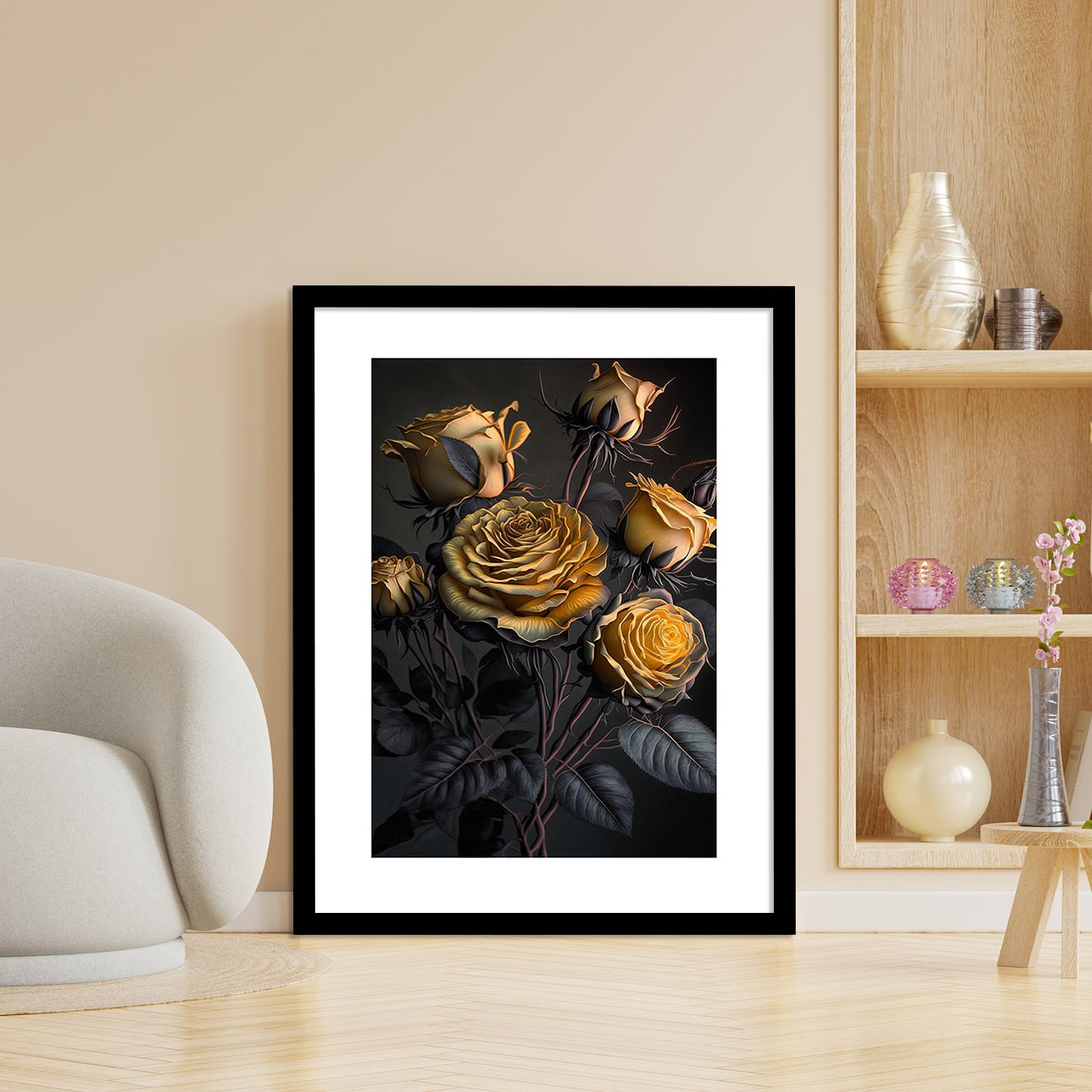 Vibrant Floral Framed Art for Home and Office Wall Decor