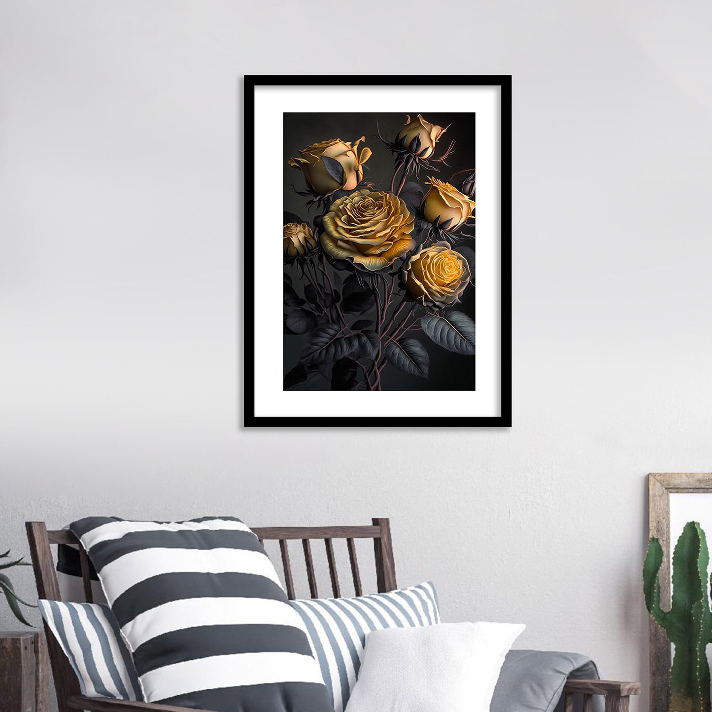 Vibrant Floral Framed Art for Home and Office Wall Decor