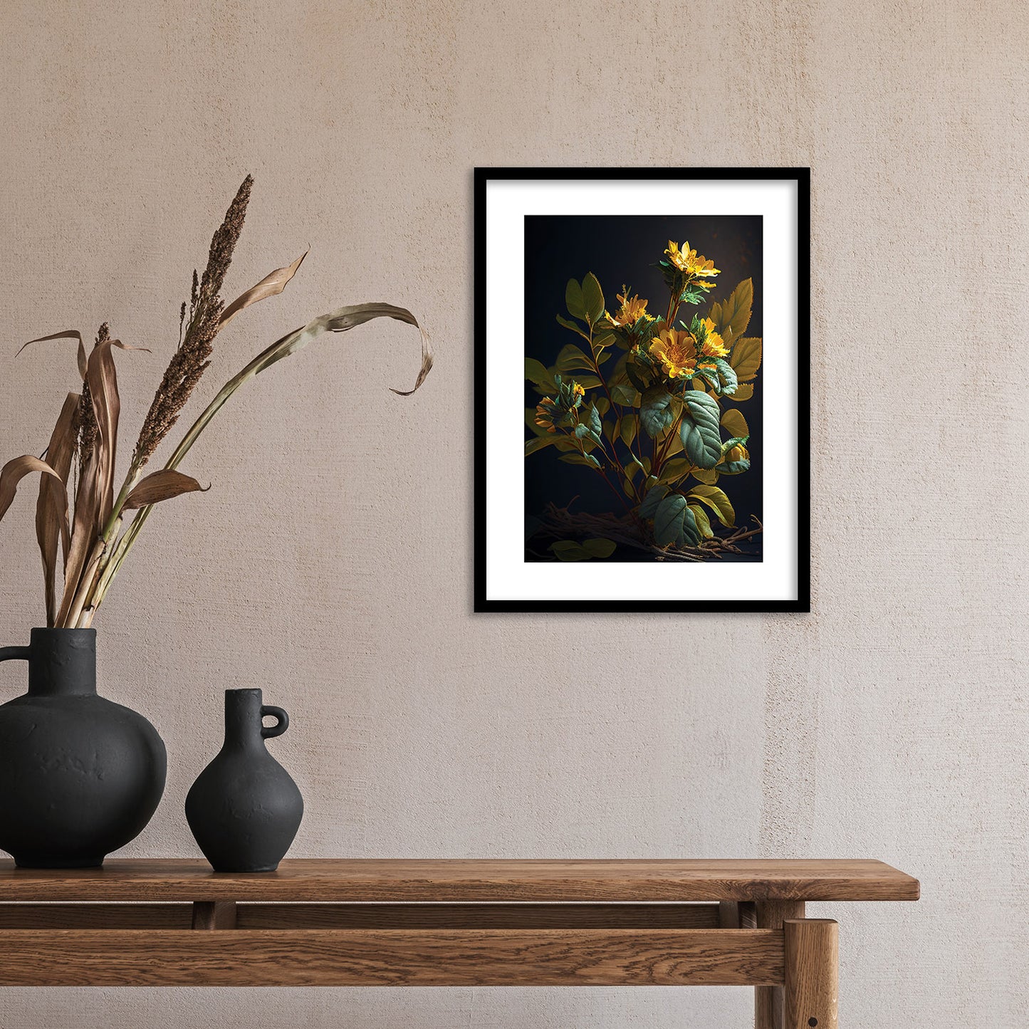 Vibrant Floral Framed Art for Home and Office Wall Decor