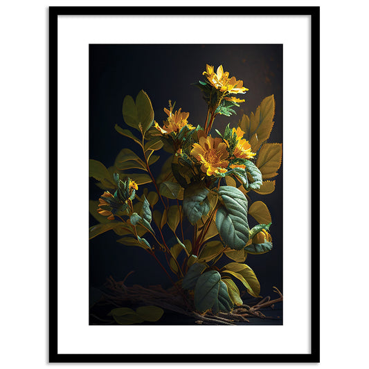 Vibrant Floral Framed Art for Home and Office Wall Decor