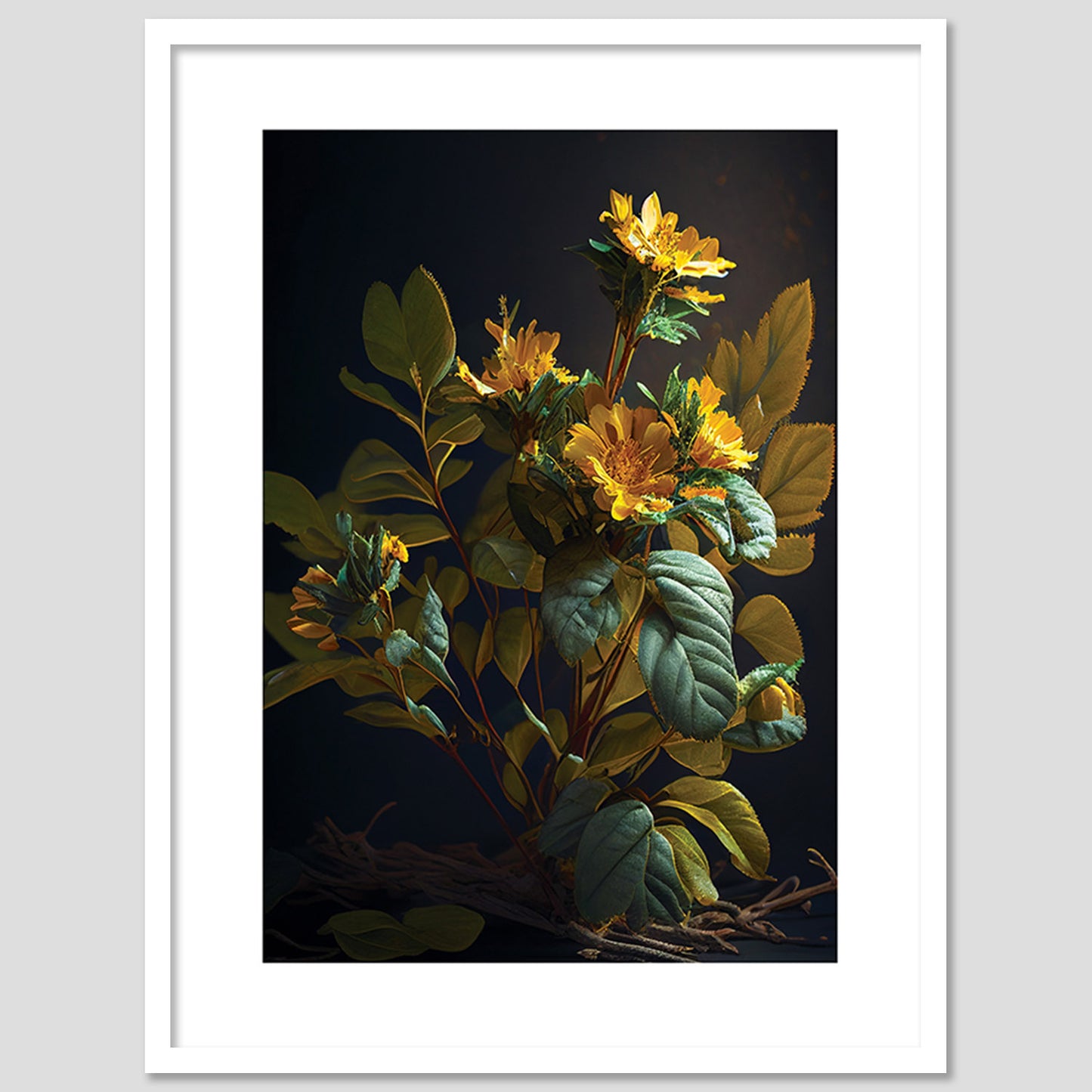 Vibrant Floral Framed Art for Home and Office Wall Decor