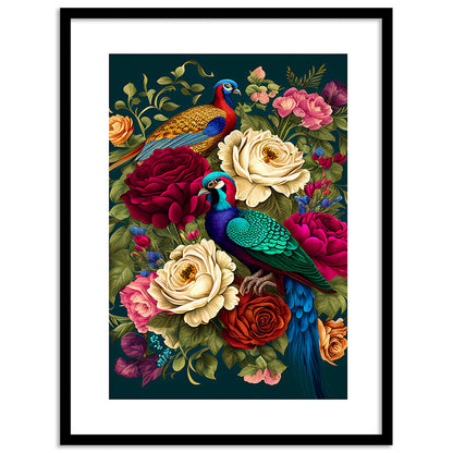 Vibrant Floral Framed Art for Home and Office Wall Decor