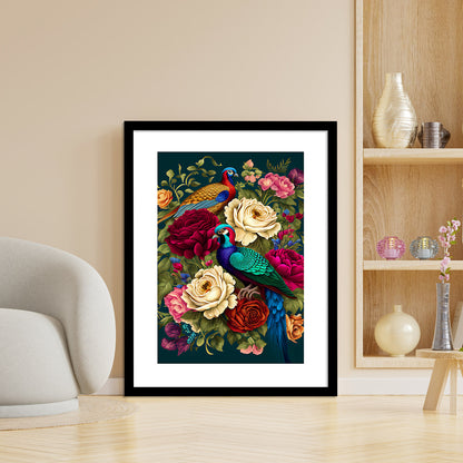 Vibrant Floral Framed Art for Home and Office Wall Decor