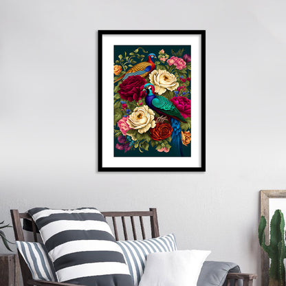 Vibrant Floral Framed Art for Home and Office Wall Decor