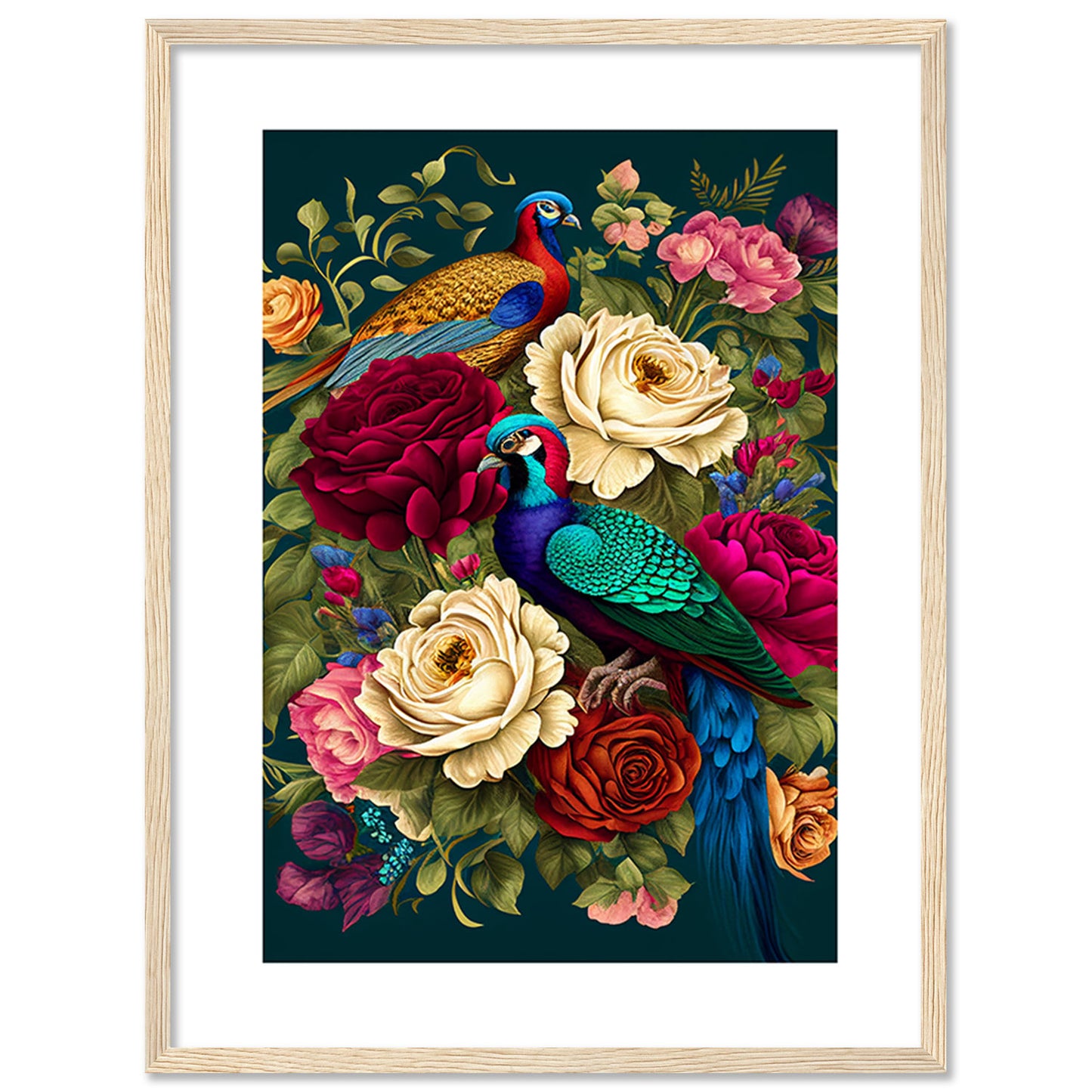 Vibrant Floral Framed Art for Home and Office Wall Decor