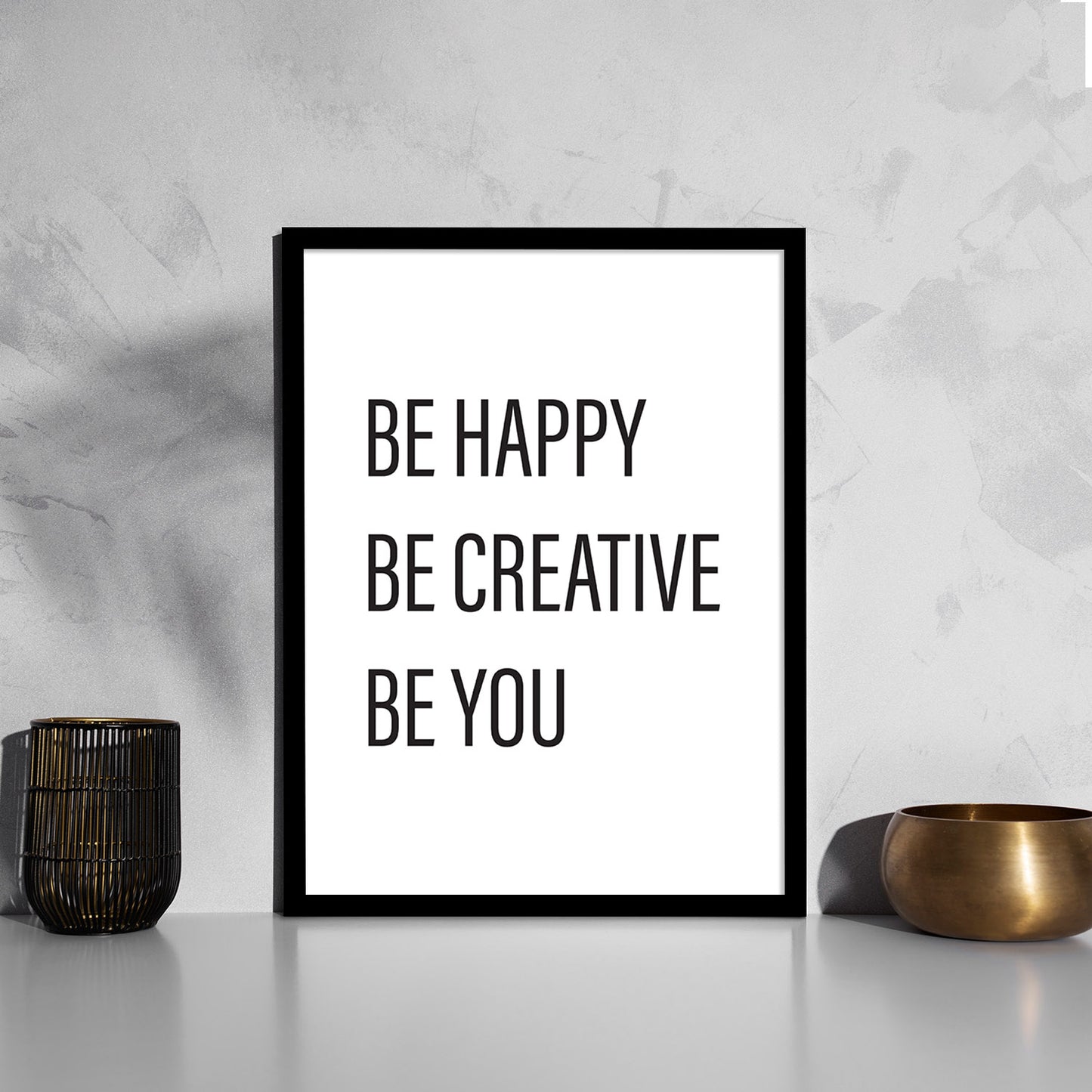 Be Happy Quotes Poster with Frame