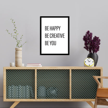 Be Happy Quotes Poster with Frame