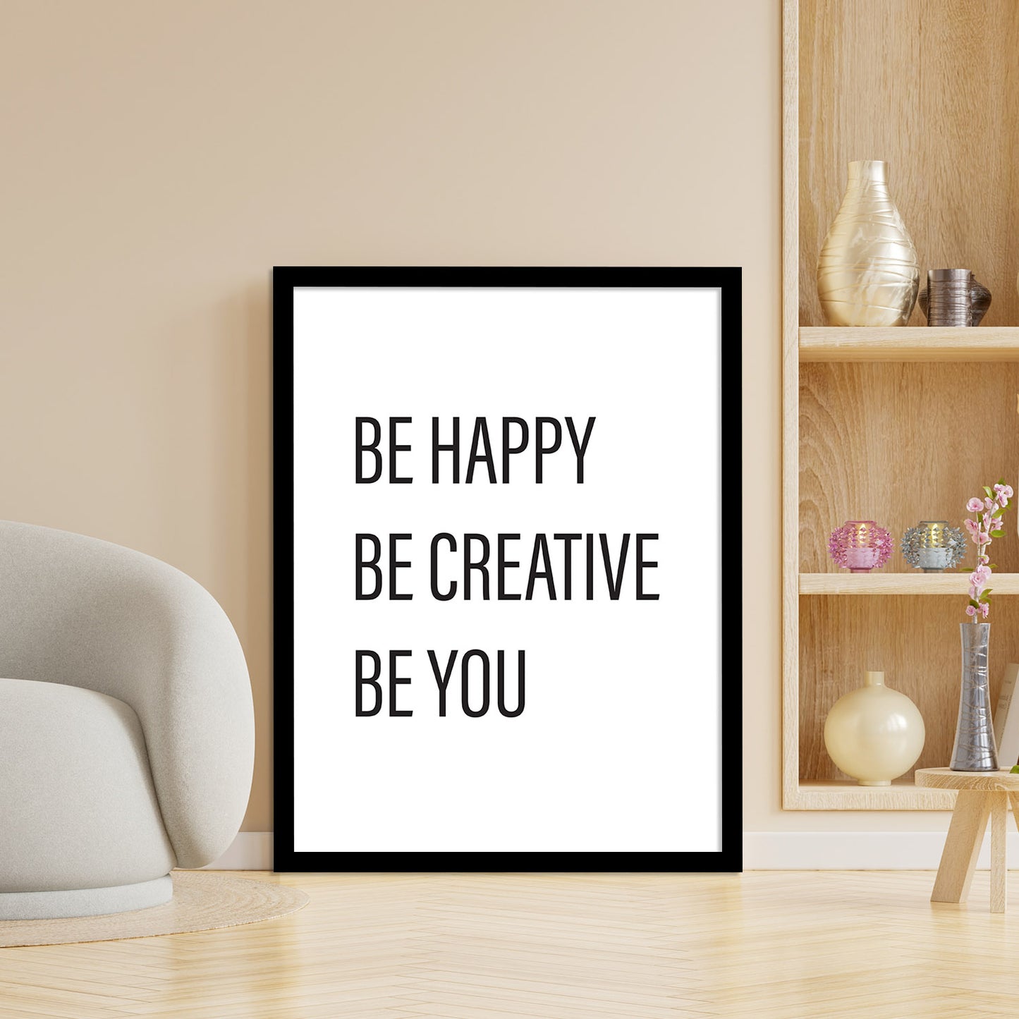 Be Happy Quotes Poster with Frame