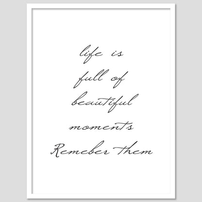 Life Quotes Poster with Frame