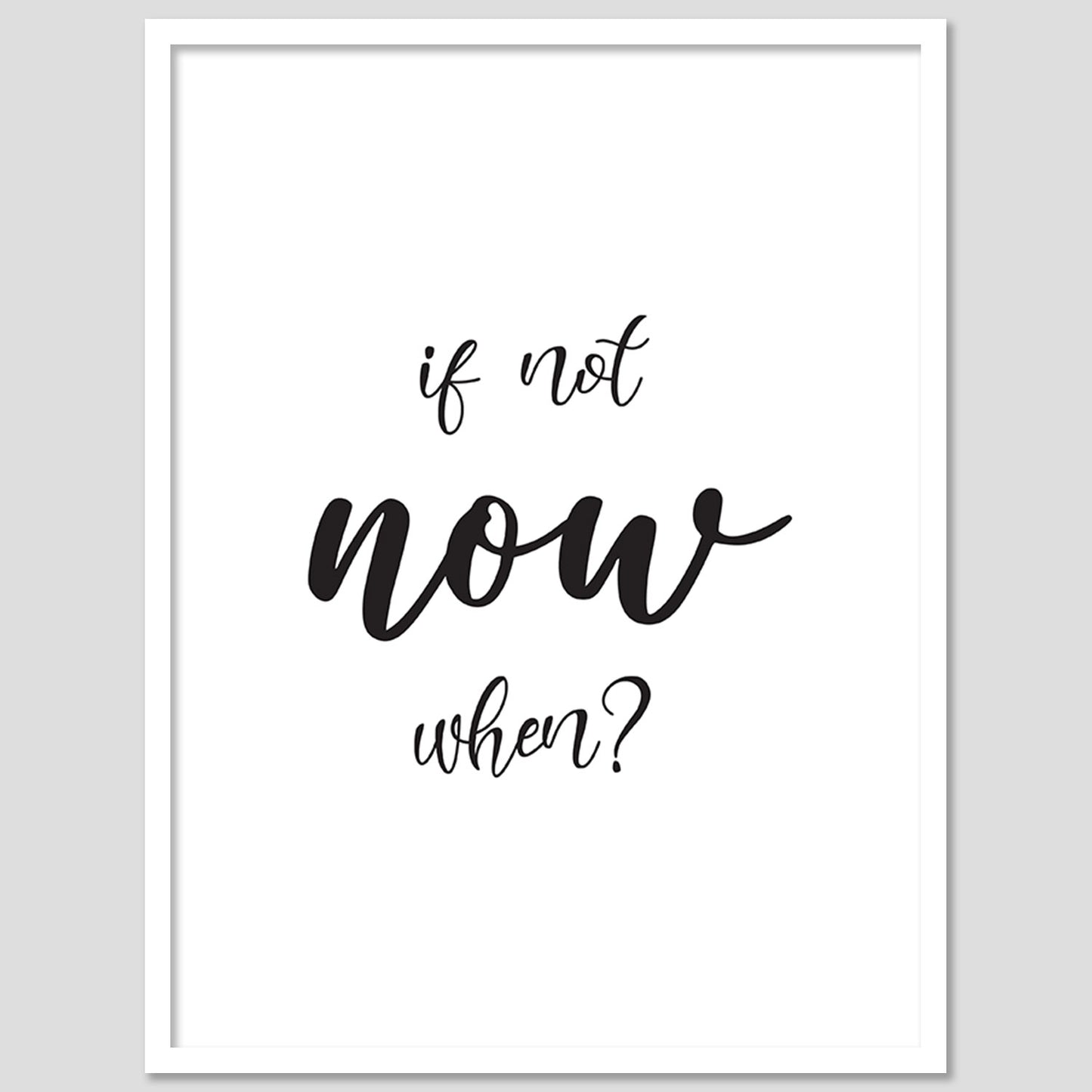 If Not Now When? Motivational Quotes Poster with Frame