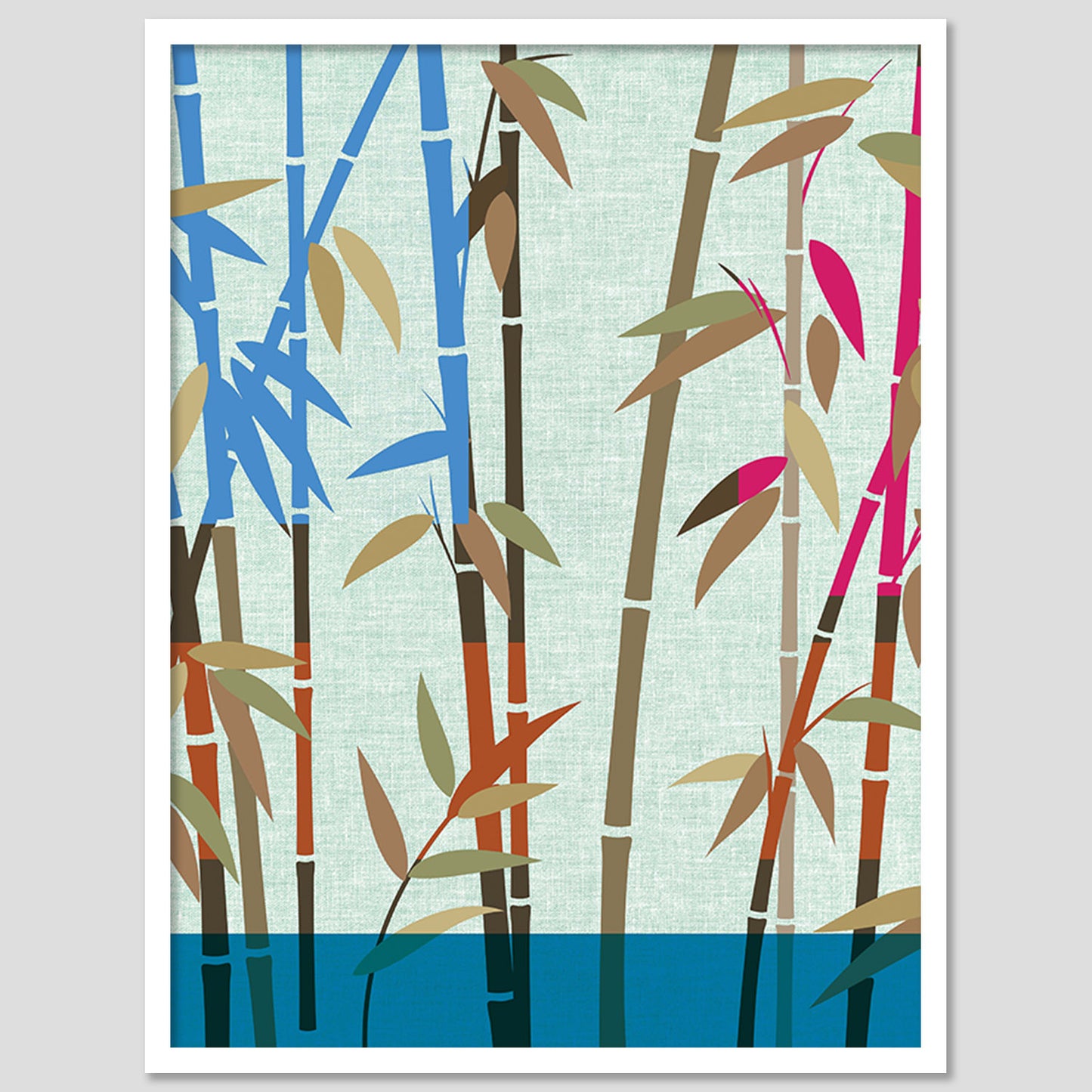 Bamboo Leaves Modern Art Framed Prints for Home and Office Wall Decor