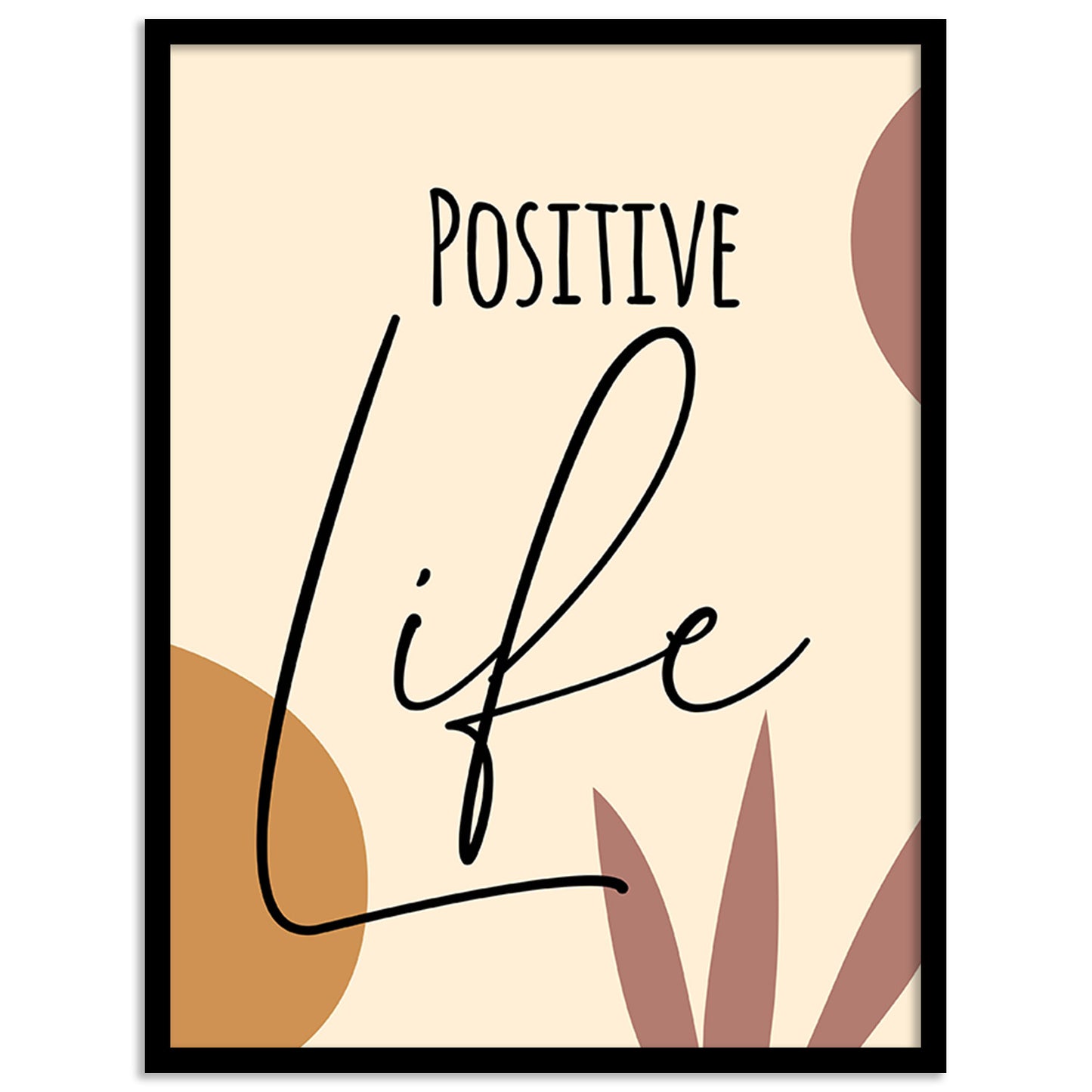 Positive Life Motivational Quotes Poster with Frame