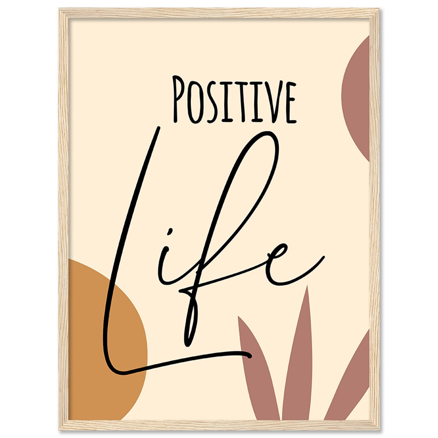 Positive Life Motivational Quotes Poster with Frame