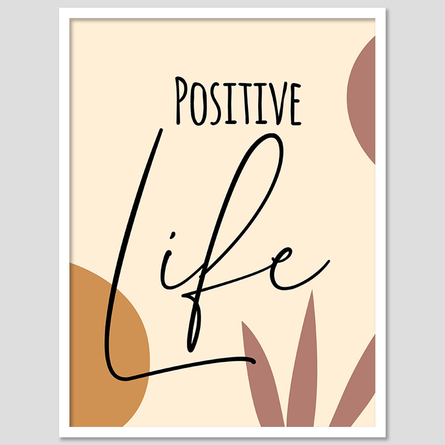 Positive Life Motivational Quotes Poster with Frame