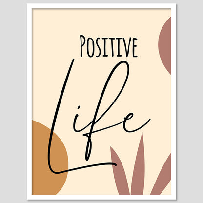 Positive Life Motivational Quotes Poster with Frame