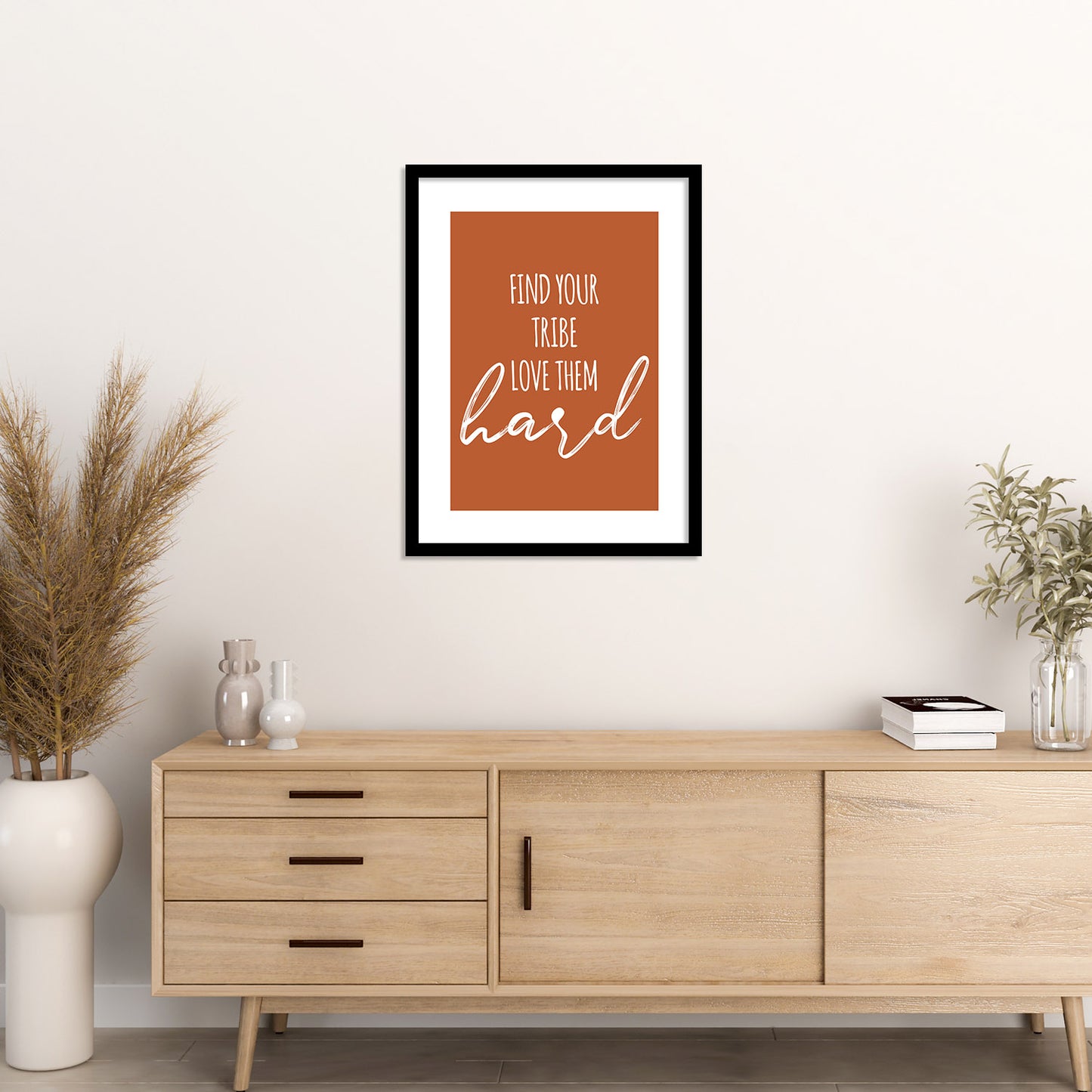 Find Your Tribe Motivational Quotes Poster with Frame