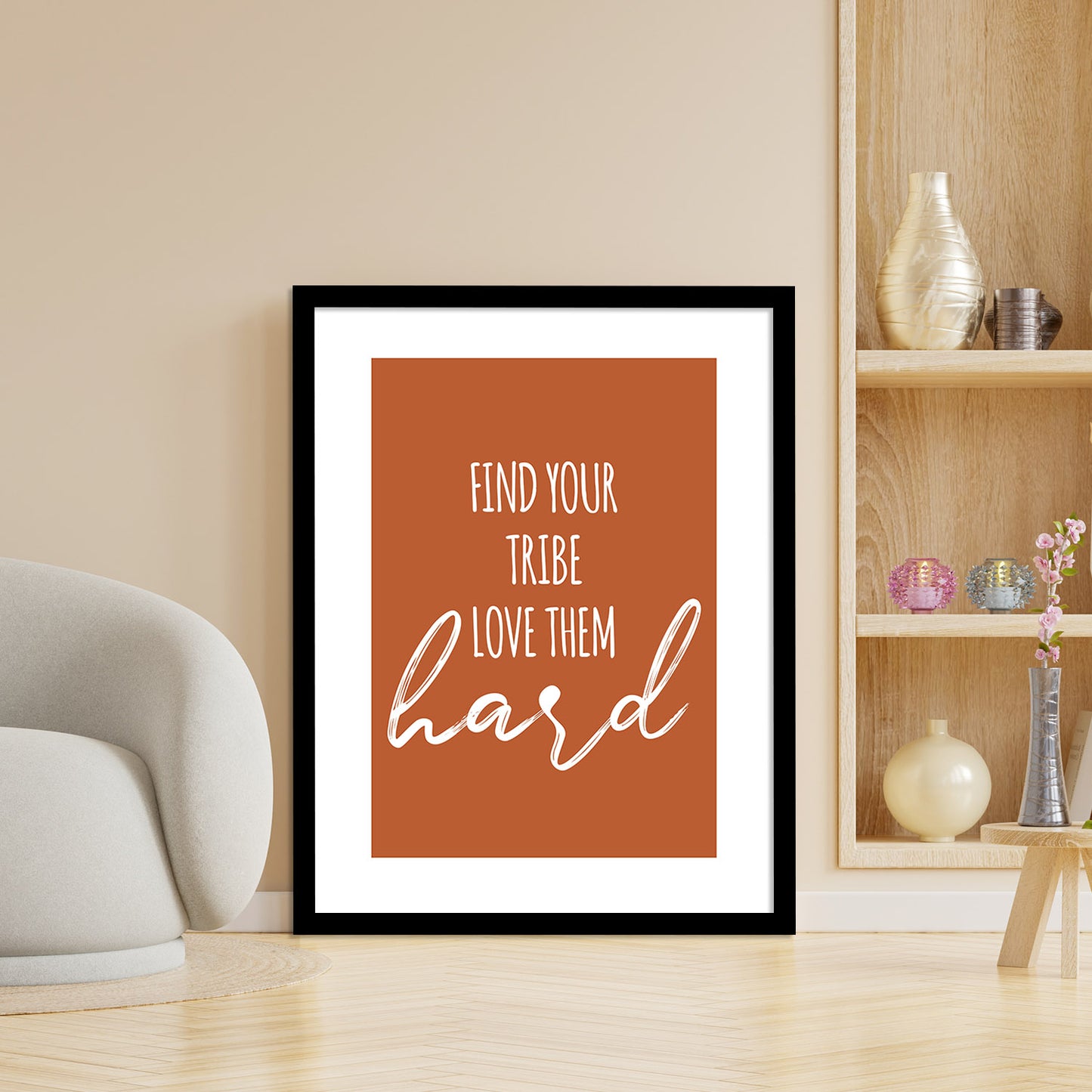 Find Your Tribe Motivational Quotes Poster with Frame