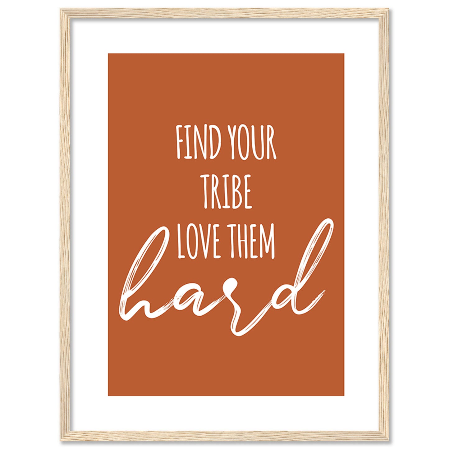 Find Your Tribe Motivational Quotes Poster with Frame