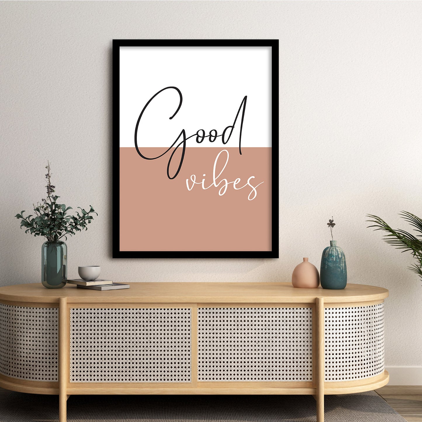 Good Vibes Quotes Poster with Frame