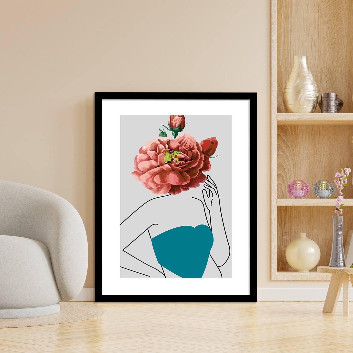 Graceful Floral Modern Art for Home and Office Wall Decor