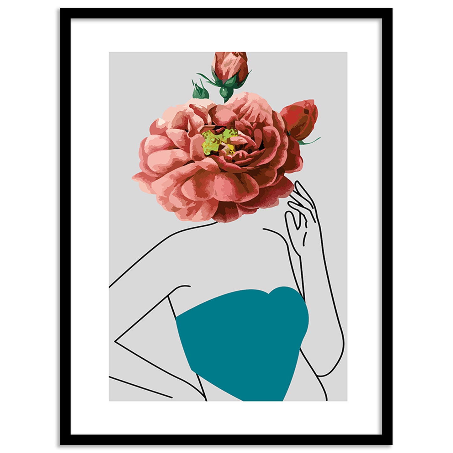 Graceful Floral Modern Art for Home and Office Wall Decor