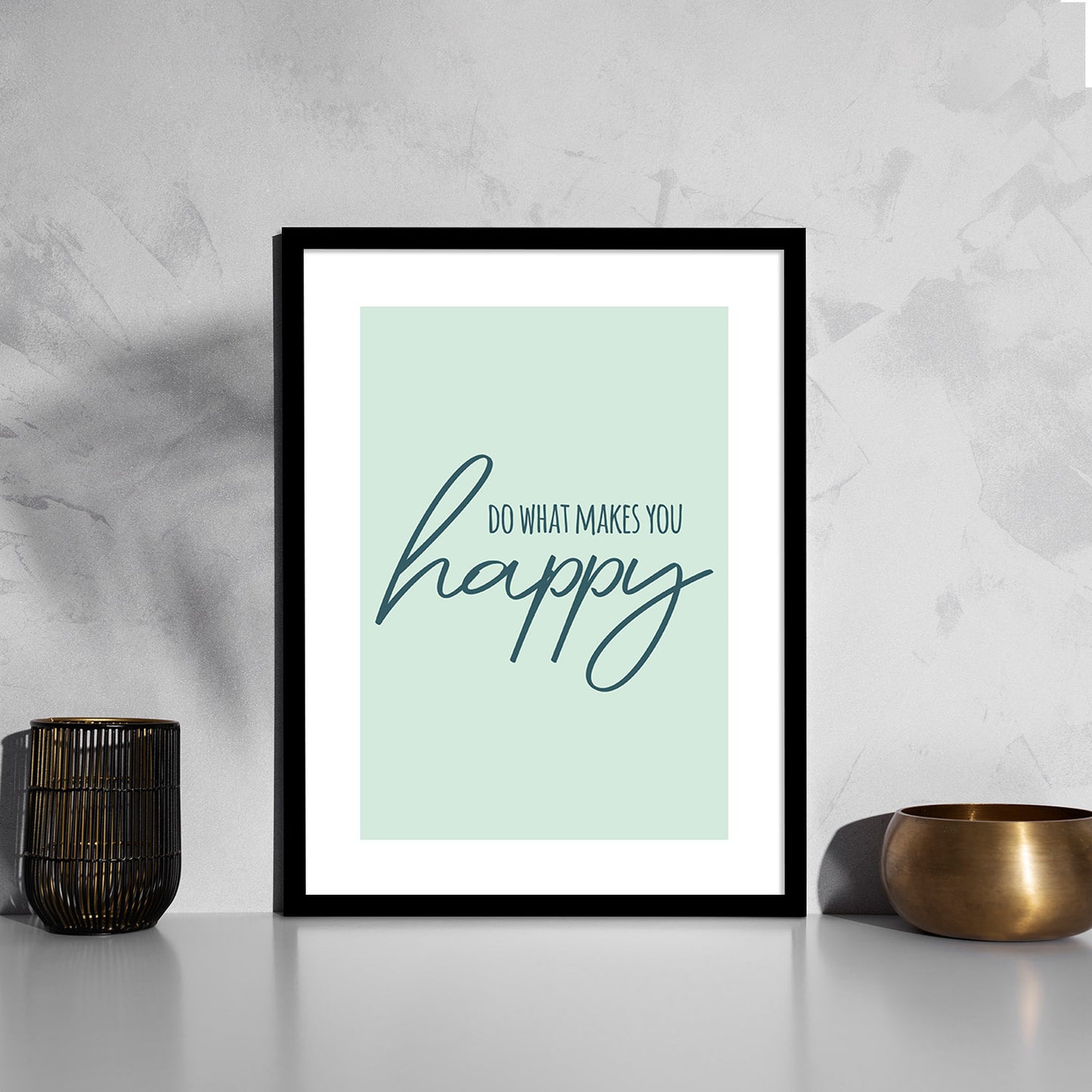 Do What Makes You Happy Motivational Quotes Poster with Frame