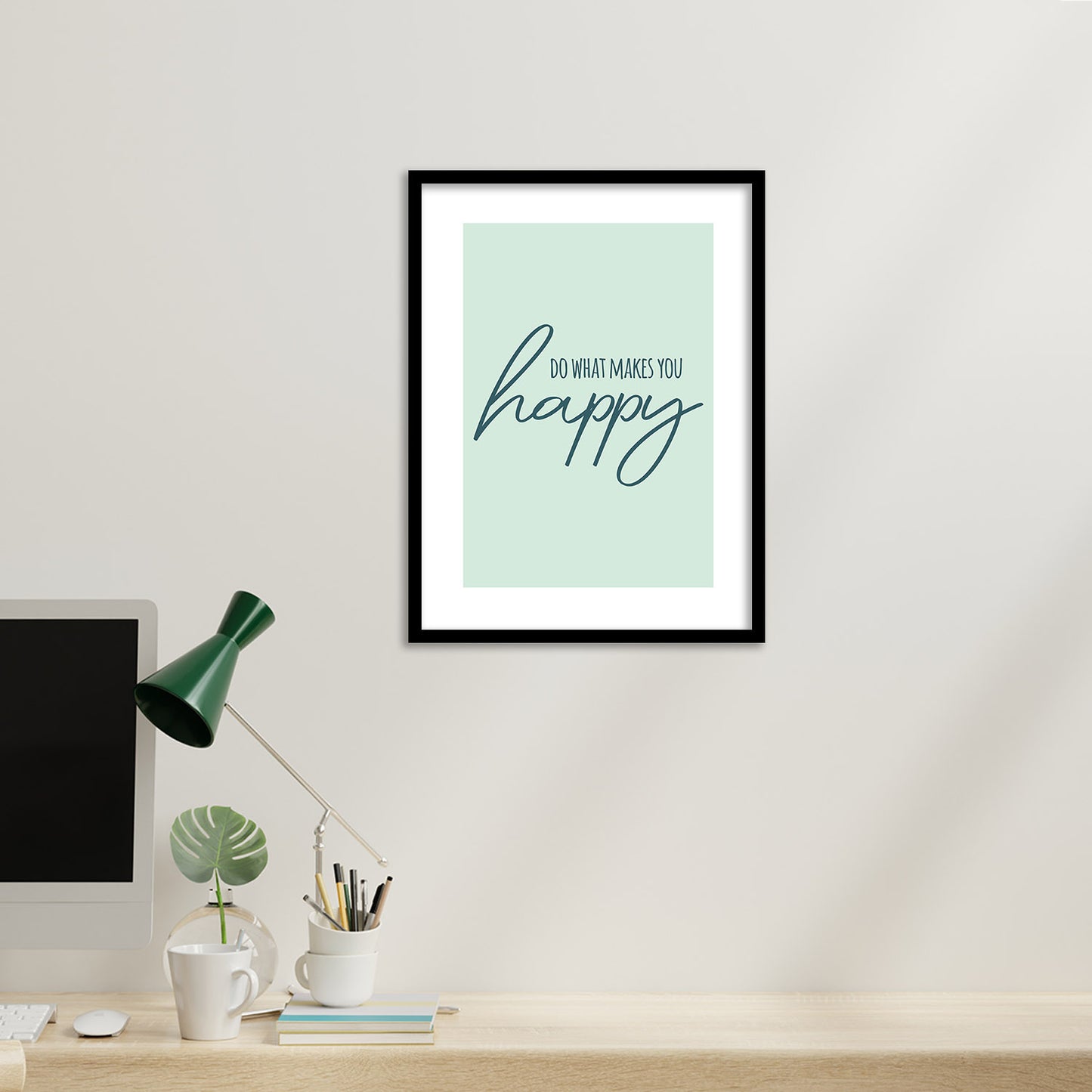 Do What Makes You Happy Motivational Quotes Poster with Frame