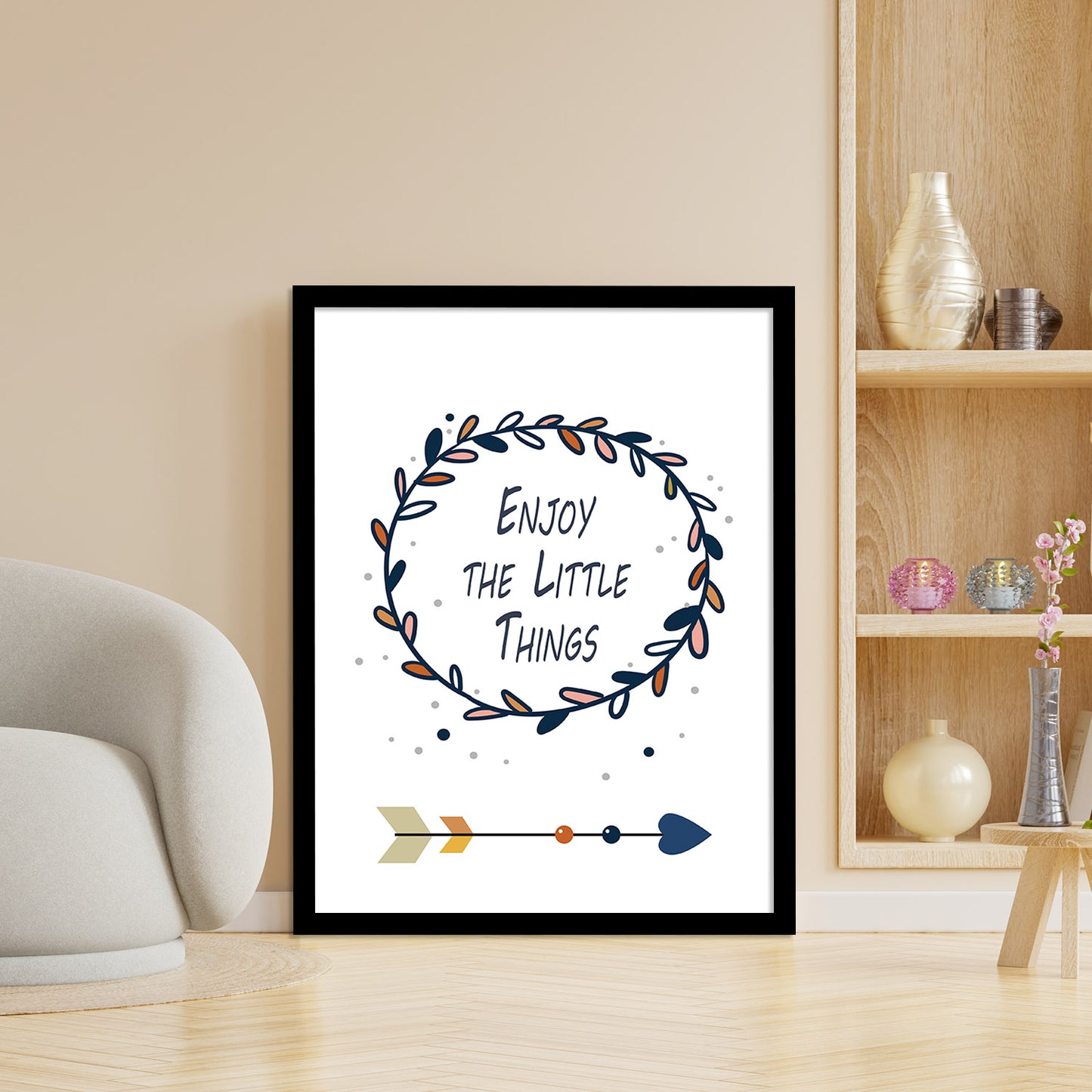 Enjoy The Little Things Inspiring Quotes Poster with Frame