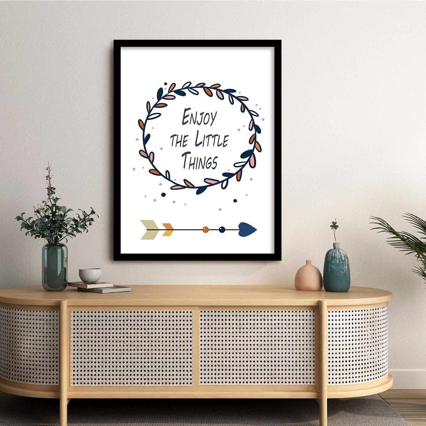 Enjoy The Little Things Inspiring Quotes Poster with Frame