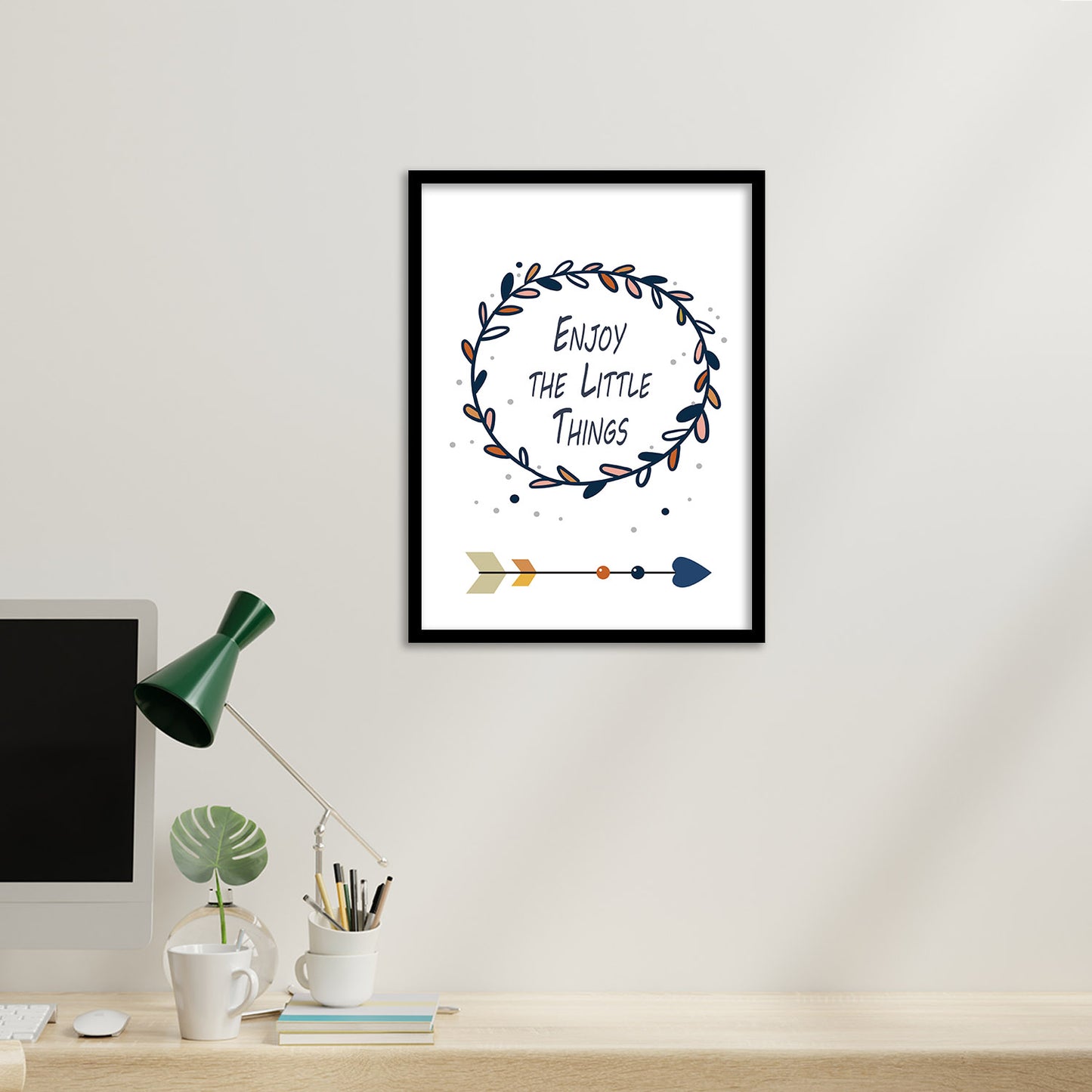 Enjoy The Little Things Inspiring Quotes Poster with Frame