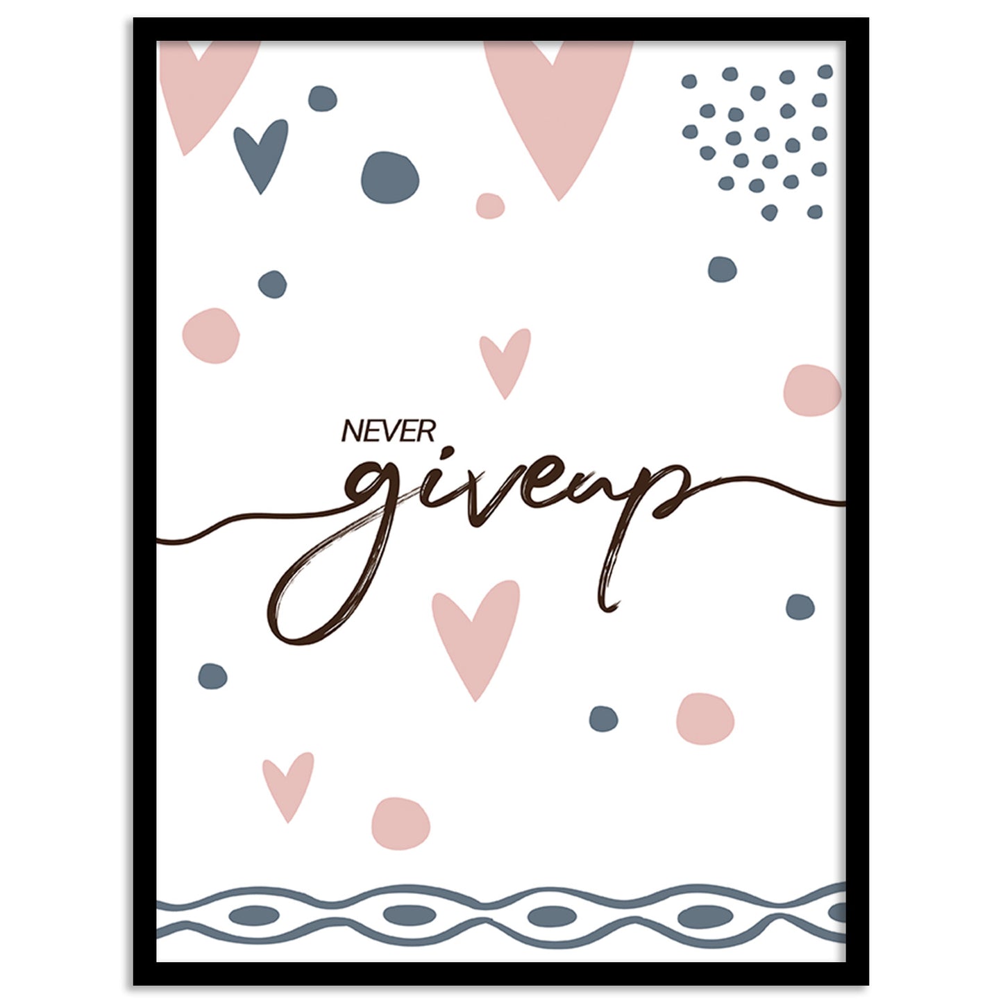 Don't Giveup Inspiring Quotes Poster with Frame