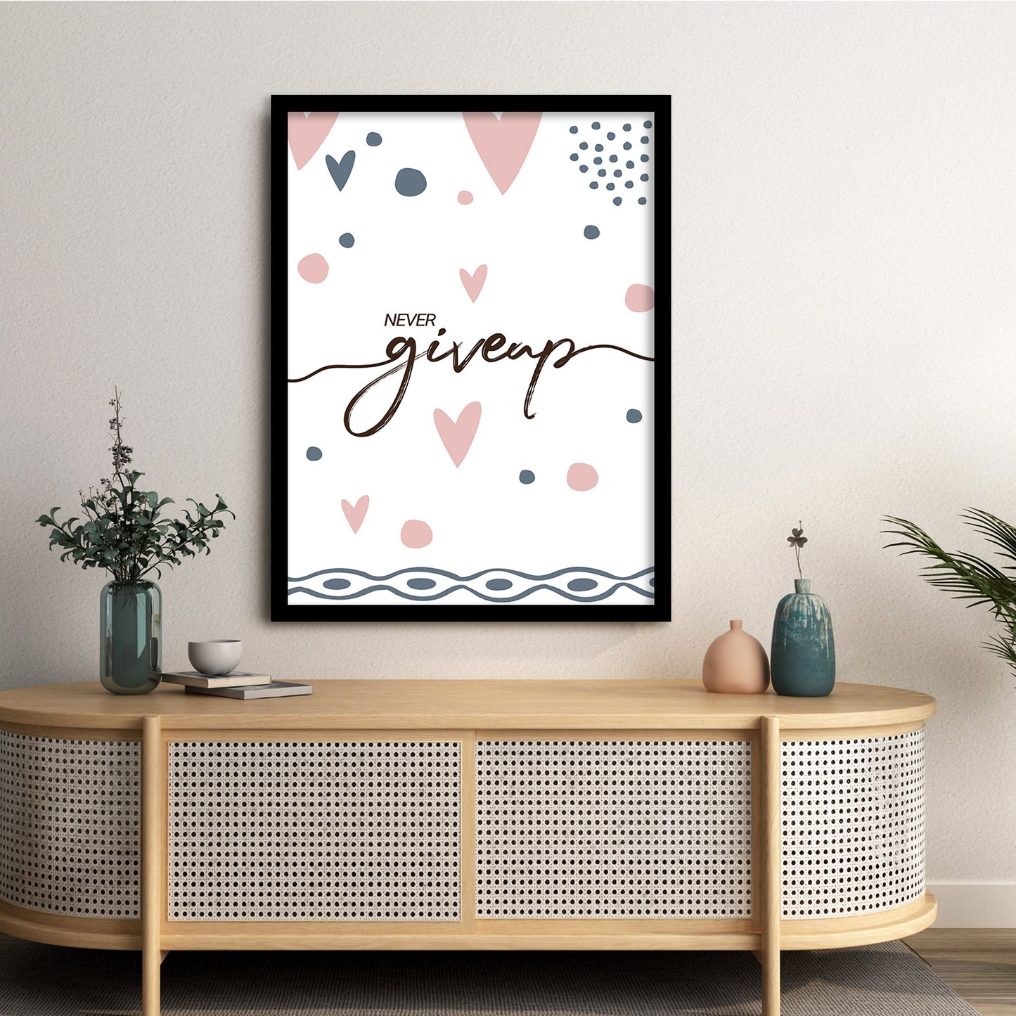 Don't Giveup Inspiring Quotes Poster with Frame