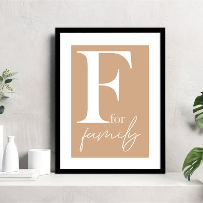 Family Motivational Quotes Poster with Frame