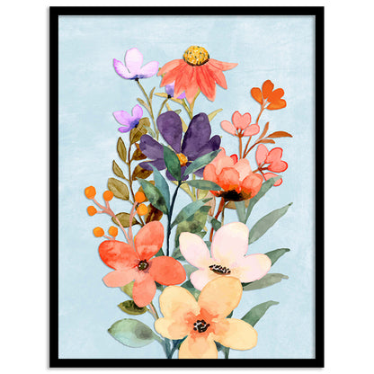 Vibrant Floral Framed Art for Home and Office Wall Decor