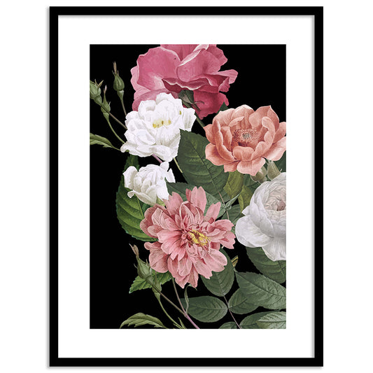 Vibrant Floral Framed Art for Home and Office Wall Decor